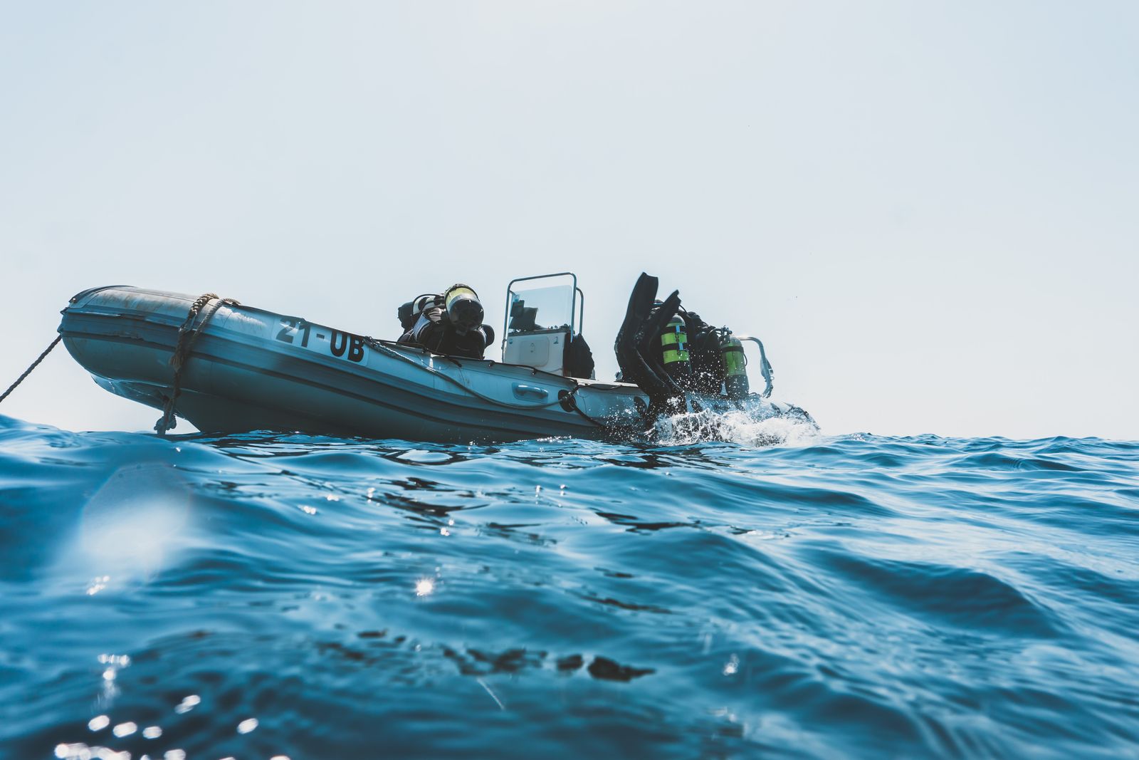 RIB dive boat entry
